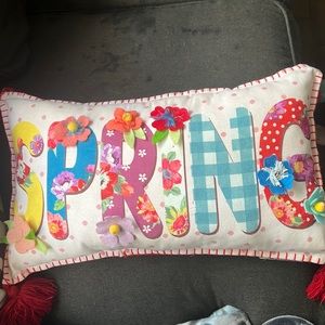 Spring throw pillow! Multi colored